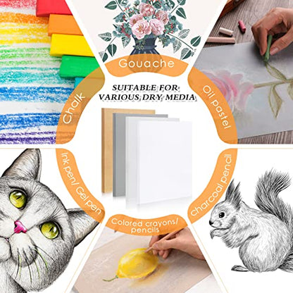Ctosree 100 Sheets Oil Pastel Paper 180 GSM Pastel Drawing Paper Neutral Toned Paint Paper for Dry Media Oil Pastel Pencil Charcoal Adults Students (Neutral Colors, 9 x 12 Inch) - size: 9 x 12 Inch