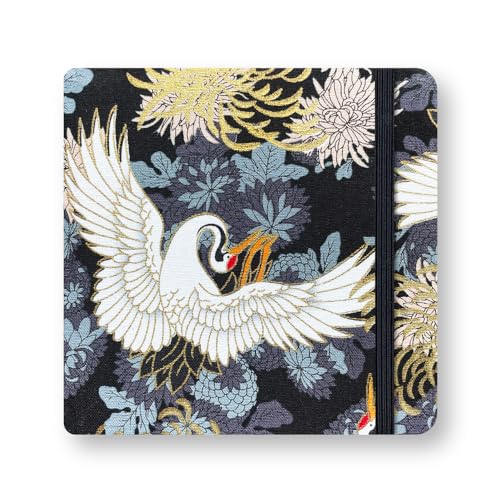 Mifuner Square 5x5 Bleedproof Marker Paper Pad,110 GSM Alcohol Ink Bristol Paper Sketchbook,Handmade Journal 88 Sheets (176 Pages) Markers Ink Mediums Art Sketch Book White Crane - color: S-White Crane