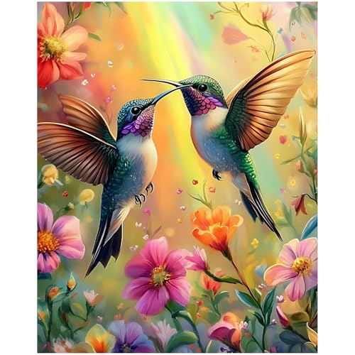 CRZMODE Hummingbird Paint by Numbers Kit for Adults, Hummingbird Paint by Numbers for Adults, Acrylic Painting Crafts for Home Decor Gift (16x20inch) - color: Hummingbird(16X20")