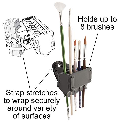 Brush Grip Paintbrush Holder and Drying Rack, Black, 2 Pack - size: 2 Pack