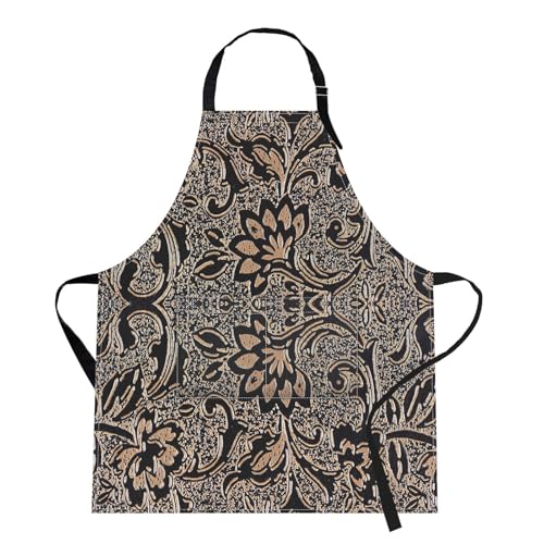 Britimes Apron with Pockets, 32x28 inch, for Women Men, Beige Embossed - color: Abstract Beige