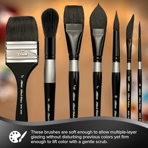 Silver Brush Limited Susan Louise Moyer Specialty Watercolor Set, 3pc | Round, Oval Short Handle, Soft Fine Point Synthetic and Squirrel Mix Bristle, Superb Paint Absorbency, Smooth Strokes - color: Master Specialty Set