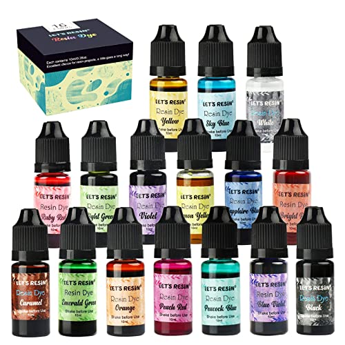 LET'S RESIN 16 Color Concentrated Resin Dye for Epoxy Resin & UV Resin - size: 16 Colors