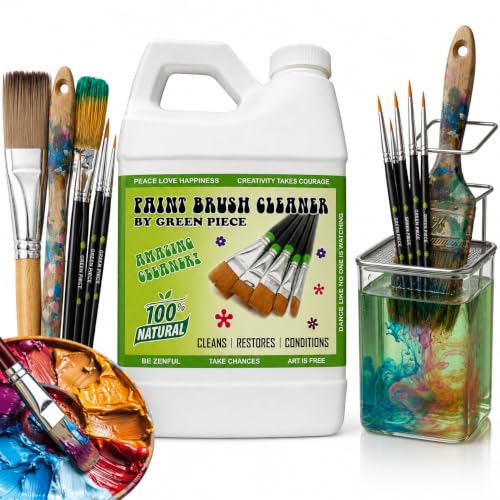Green Piece Paint Brush Cleaner - Natural Cleaner for Wet & Dry Paint 64 Oz - style: 1/2 Gallon Paint Brush Cleaner