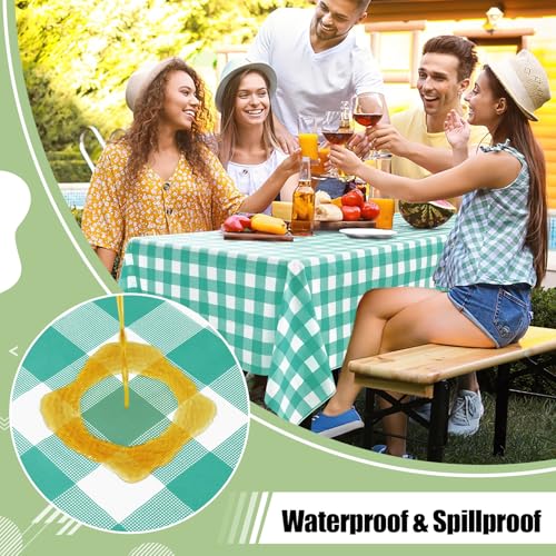 misaya 4 Packs 54 x 78 Inch Buffalo Disposable Table Cloth, Waterproof Plastic Tablecloth, Rectangle Teal and White Checkered Table Covers for Picnic, Birthday, Party, Back to School - color: Teal and White, size: 54" X 78"