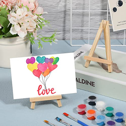 100 Pieces Mini Wooden Easel Stands Tripod Display Tabletop,None | For Artist Painting Business Cards Photos, Canvas Holder Wedding Table Numbers Party Favors Gift, Natural Wood Tripod Frame - size: 5.9 Inch