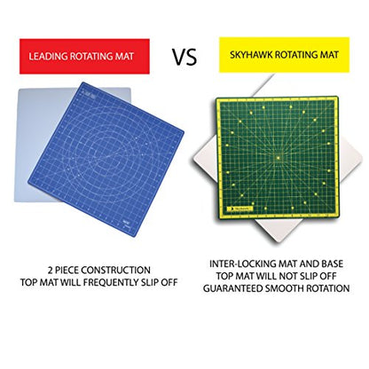 Skyhawk Self-Healing 14-Inch-by-14-Inch 360° Rotating Cutting Mat (13" grid)