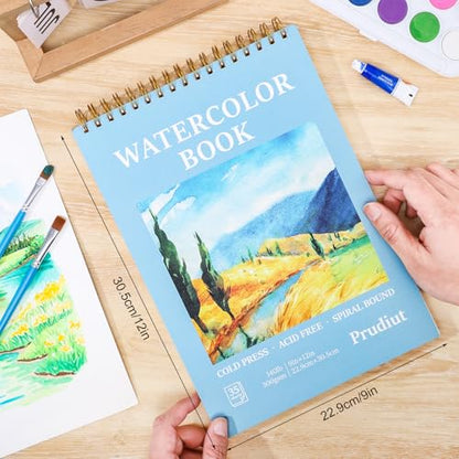 35 Sheets Watercolor Paper Pad 9x12 Inch, 140 Lb Cold Press, Spiral - size: 9x12 Inch