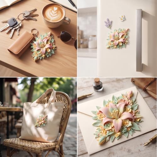 Lily Flower Silicone Molds Flower Leaves Polymer Clay Mold - color: Style C
