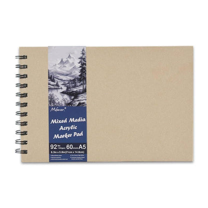5.8" x 8.3" Mixed Media Sketch Book,Spiral Bound Hardcover Sketchbook,60 Sheets 92lb/150gsm Neutral White Acid Free Paper,Art Journal Sketchbook for Drawing Writing Sketching Illustration,Beige - color: Bright White-Beige