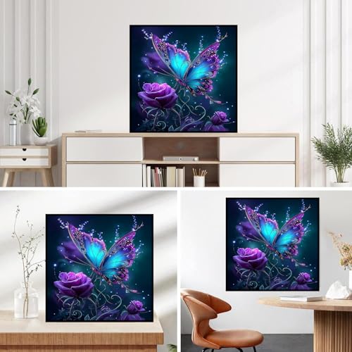 Lophomie Diamond Art Kits for Adults, 5D Butterfly Diamond Painting Kits - color: Butterfly Diamond Art, size: 13.8x13.8in (35x35cm)