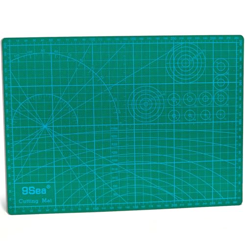 A4 Self Healing Cutting Mat, 12 x 8 in, Green | 5-Ply PVC, Anti-Slip Surface, Rotary Cutter Mat, For Paper Cutting, Sewing, Quilting, Leather Craft, Model Making - size: 11.8"L x 8.7"W