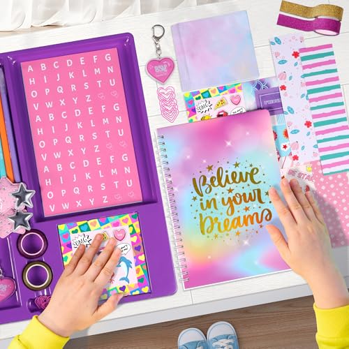 Nsrzua DIY Journal Kit for Girls,Toys for Ages 8-14 and Birthday Gifts for Girls. - color: purple