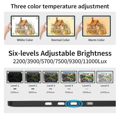 LEACUBER A4 Tracing Light Box with Bag, Magnetic Diamond Art Light Board with Side Buttons, Super Bright Light Pad for Diamond Painting, Corded Light Table for Sketching, Drawing, Weeding Vinyl - size: A4 with Carry Bag