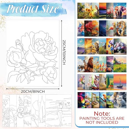 Harloon 36 Pcs 8 x 10 Inch Pre Drawn Canvas for Painting Afro Queen Pre Stretched Canvas Painting for Adult Sip and Paint Party Supplies Favor - style: Mixed Style