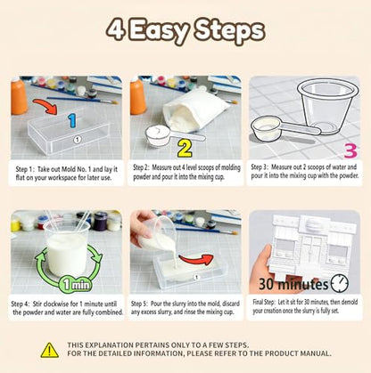 GloomGlo DIY Plaster Painting Coffee Shop Kit - Paint & Create Freely, All-Inclusive Craft Set for Kids Teens Adults, Creative Art Decor, Home Decor Figurines, Perfect Birthday Holiday Gift