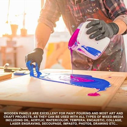 U.S. Art Supply 12" x 12" Unfinished Cradled Wood Panels for Painting, Studio 3/4" Deep (3 Pack) - Artist Depth Birch Wooden Wall Canvases - Mixed-Media Craft, Acrylic, Oil, Encaustic, Paint Pouring - size: 12" x 12", style: Square