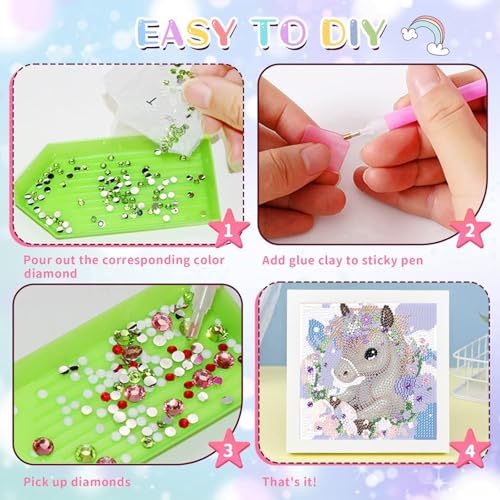Horse Diamond Art Painting Kits for Kids with Frame Ages 4-8-12 (7x7 inch) - color: CC298