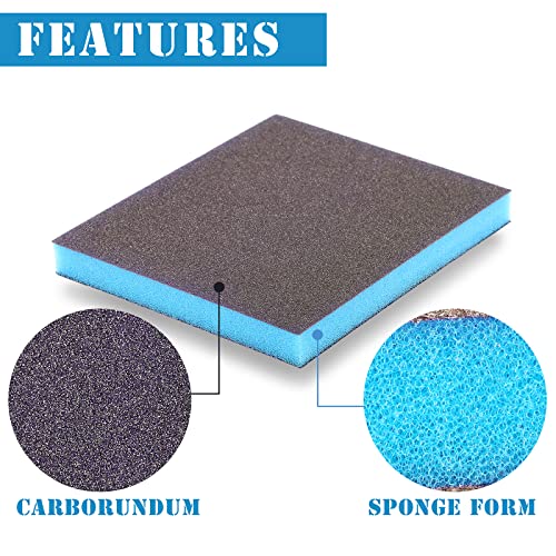 8Pcs 100 Grit Sanding Sponge, Jamiikury Medium Sanding Blocks Washable and Reusable, Wet Dry Sandpaper Sponge for Wood Metal FurniturePaint and Drywall - size: 100 Grits