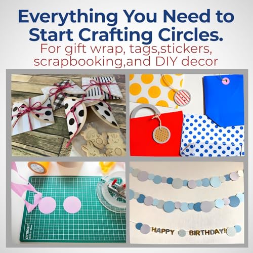NT iC-1500P Circle Cutter Set with Center Gauge, Adjustable Paper Craft Tool, Blades (BDA-200P) + Cutting Mat, Made in Japan