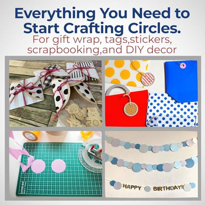 NT iC-1500P Circle Cutter Set with Center Gauge, Adjustable Paper Craft Tool, Blades (BDA-200P) + Cutting Mat, Made in Japan