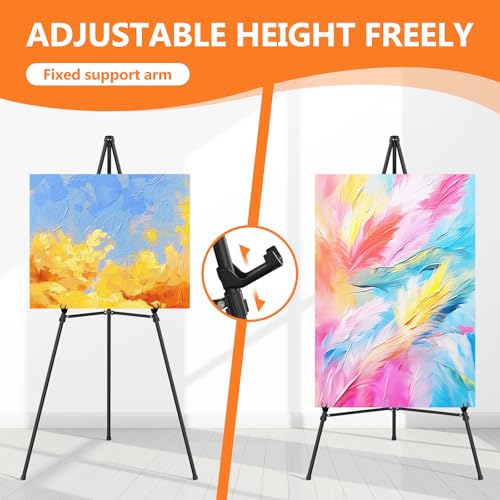 Easel Stand for Sign Portable,66" Easel Display Stand Metal, Adjustable Easels for Display,Wedding Signs, Posters-Black(4 Pack) - style: 4 Pack
