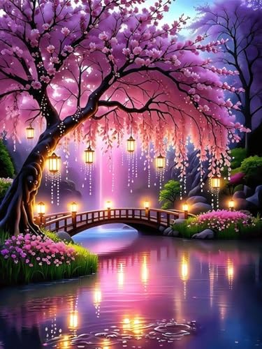 Diamond Art Kits for Adults,pink Forest Diamond Painting Kits 12x16in | Diamond Painting Kit - Sparkling Full Drill Design Perfect for Home Decor, Holiday Gifting, And Relaxing Crafting 12x16inch - color: DP03324