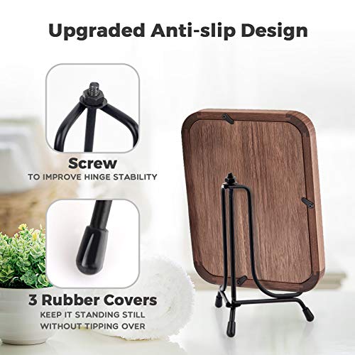 Mocoosy 4 Pack 4 Inch Improved Anti-Slip Plate Stands for Display | Plate Holder Display Stand, Picture Frame Holder Stand, Black Iron Easel Stands for Photo, Decorative Plate and Tabletop Arts - size: 4 Inch