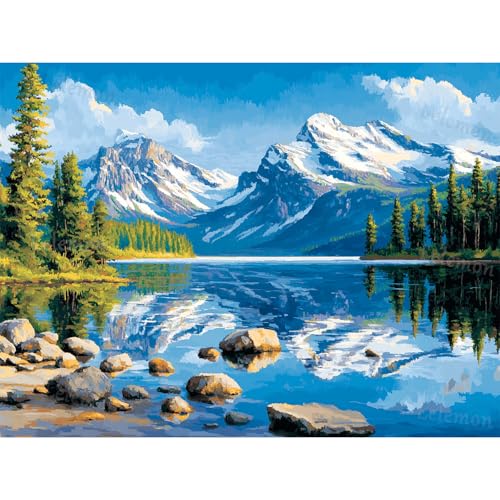 LELEMON Diamond Art Kits for Adults,Diamond Painting Kits for Adults | Glacier National Park 5d Diamond Painting Kit with Diamond Art Accessories for Home Wall Decor 12 x 16inch - color: Glacier National Park