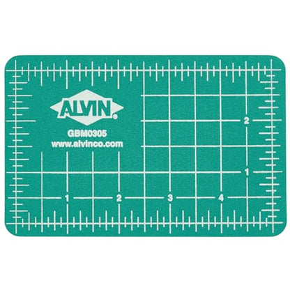 ALVIN GBM Self-Healing Cutting Mat 3.5 x 5 inch | Double-Sided Green/Black | 5-Layer Gridded Surface for Arts, Crafts and Sewing - Model GBM0305 - size: 5.5"L x 3.5"W