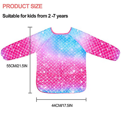 Sylfairy Art Smock For Kids Waterproof Artist Painting Smocks Toddler Painting Apron - color: Rainbow and Purple
