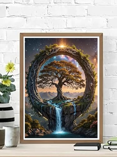 Xylogist Tree of Life Diamond Art Kits for Adults 12X16Inch | 5D Round Drill Diamond Painting Kits, Font of Life Diamond Painting, DIY Full Drill Gem Art for Adults for Home Wall Decor - color: 1 Pack Tree of Life, size: 11.8 x 15.7 in