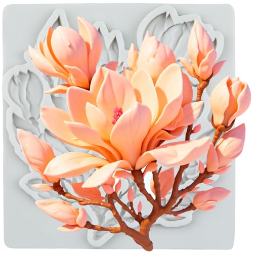 Magnolia Flower Polymer Clay Mold Flower Silicone Molds - color: Style E