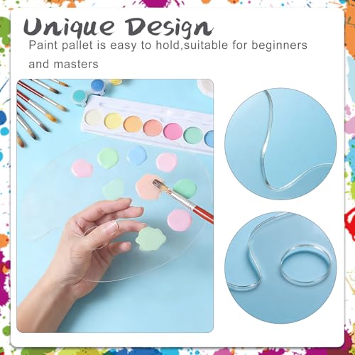 2Pcs Acrylic Clear Paint Palette with Thumb Hole,11.8 x 7.9+9.8 x 5.9In | Paint Pallet for Adults,Easy Clean Non-Stick Artist Pallet for Oil Watercolor Craft DIY Art Painting Palette - color: Clear-11.8*7.9+9.8*5.9inch