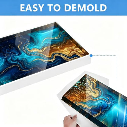 23in Epoxy Resin Mold Large Silicone Molds for Resin Reusable Tray | Rectangular Silicone Resin Casting Mold for River Tables, Coffee Tables and Cutting Boards, Ideal for DIY Craft & Home Decor