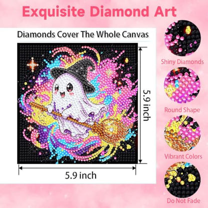 Arttoplus Halloween Diamond Art Painting Kits for Kids with Frame 7x7inch - color: CC1247-US