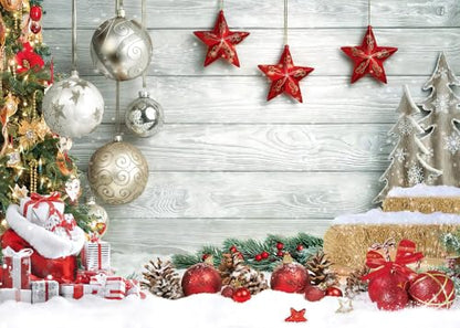 Christmas Theme 7x5Ft Seamless CP Pictorial Cloth Photography Background Computer-Printed Vinyl Backdrop - size: 7X5Ft