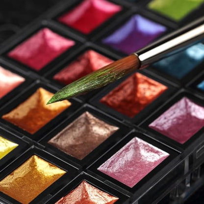 Soho Urban Artist Mini Pan Metallic Watercolor Set, 24 Colors