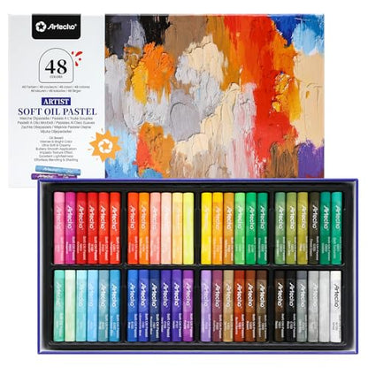 Artecho Extra Soft Oil Pastels 48 Colors Artist Grade - size: 1 Count (Pack of 48)