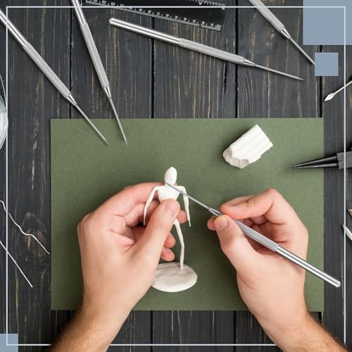 Outus 8 Pieces Clay Needle Tools Ceramic Detail Pottery Sculpture Needle Detail Modeling Clay Tool Kit