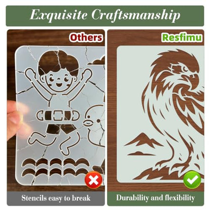 Eagle Stencils for Crafts Reusable 20Pcs Stencils(5.9X5.9 Inch) - color: Eagle 1