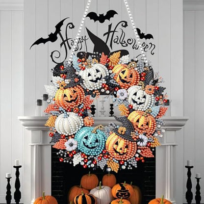 RYMILIE Halloween Diamond Art Kits for Adults Pumpkins 8x8inch - color: DP01266