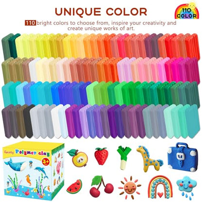 IGaiety Polymer Clay Kit for Kids, 110 Colors Oven Bake Clay