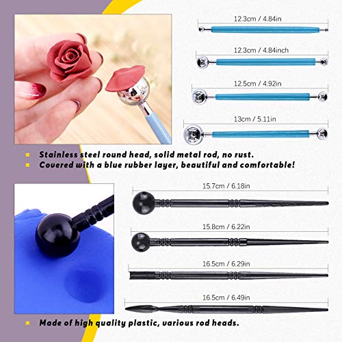 Swpeet 29Pcs Hand Modeling Clay Sculpting Tools Kits, Ball Stylus Tool, Wooden Dotting Tools, Rubber Tip Pens, Sculpture Knives, Ceramic Pottery Tools Sculpting Kit for Making Modeling Clay - color: N0.6 28Pcs Modeling Clay Sculpting Tools Kit