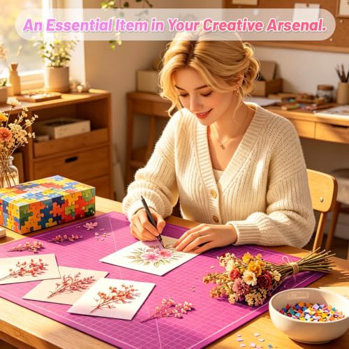 anezus Self Healing Cutting Mat for Rotary Cutting, 17.8" x 11.9", Pink - color: Pink, size: 17.8"L x 11.9"W