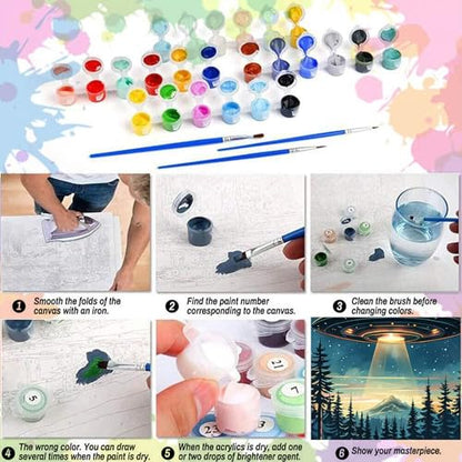 Arttoplus UFO Paint by Numbers Kit for Adults Beginner 16x20 inch - color: MT22589-US