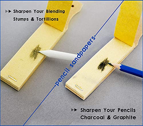 N NOROCME 10 PCS Blending Stumps,Sponge Pens and Sandpaper Pencil Sharpener | Kneaded Eraser,Tortillions Paper Art Blenders,Washable Reusable,for Student Artist Charcoal Sketch Drawing - size: 10 Pcs