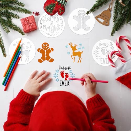 25 Pcs Christmas Stencils for Crafts Reusable 4 Inch Small Christmas Stencil for Painting on Wood Ornament Card Making Window (25 Christmas 4in) - style: 25 Christmas