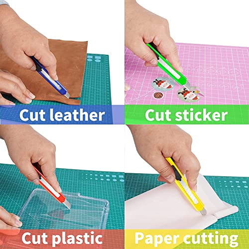 DIYSELF 48 Pack Box Cutters, Utility Knife with Snap-Off Blades, 4 Colors | Smooth-Slide Box Cutter Retractable for Packages, Durable Razor Knife for Cardboard, Paper, Plastic, Crafts and Warehouse Use - style: 48 Pack
