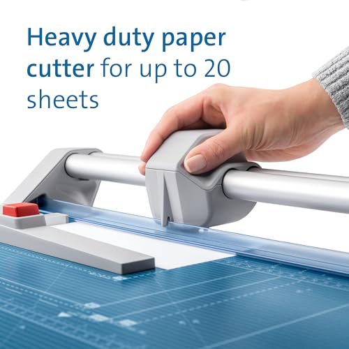 Dahle 552 Professional Rotary Trimmer, 20" Cut Length, 20 Sheet Capacity, Self-Sharpening, Dual Guide Bar, Automatic Clamp, German Engineered Paper Cutter - size: 20" Cut Length